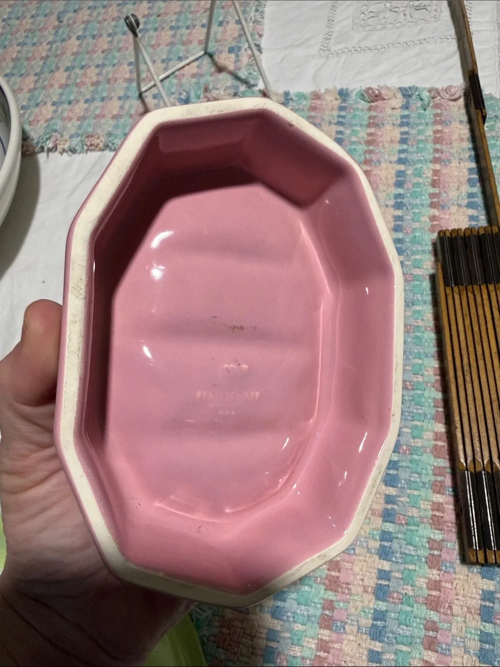 Pfaltzgraff dusty rose soap dish and tumbler set Cottagecore